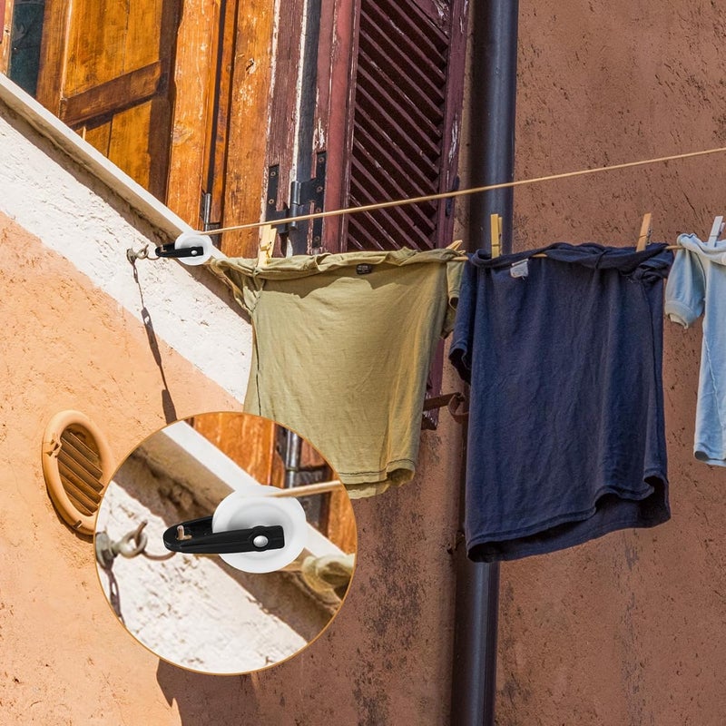 Threlaco 10 Pcs Rope Roller 2-1/2 Inch Nylon Clothesline Pulley, Outdoor Clothes Pulleys for 1/4-inch Rope - Image 5